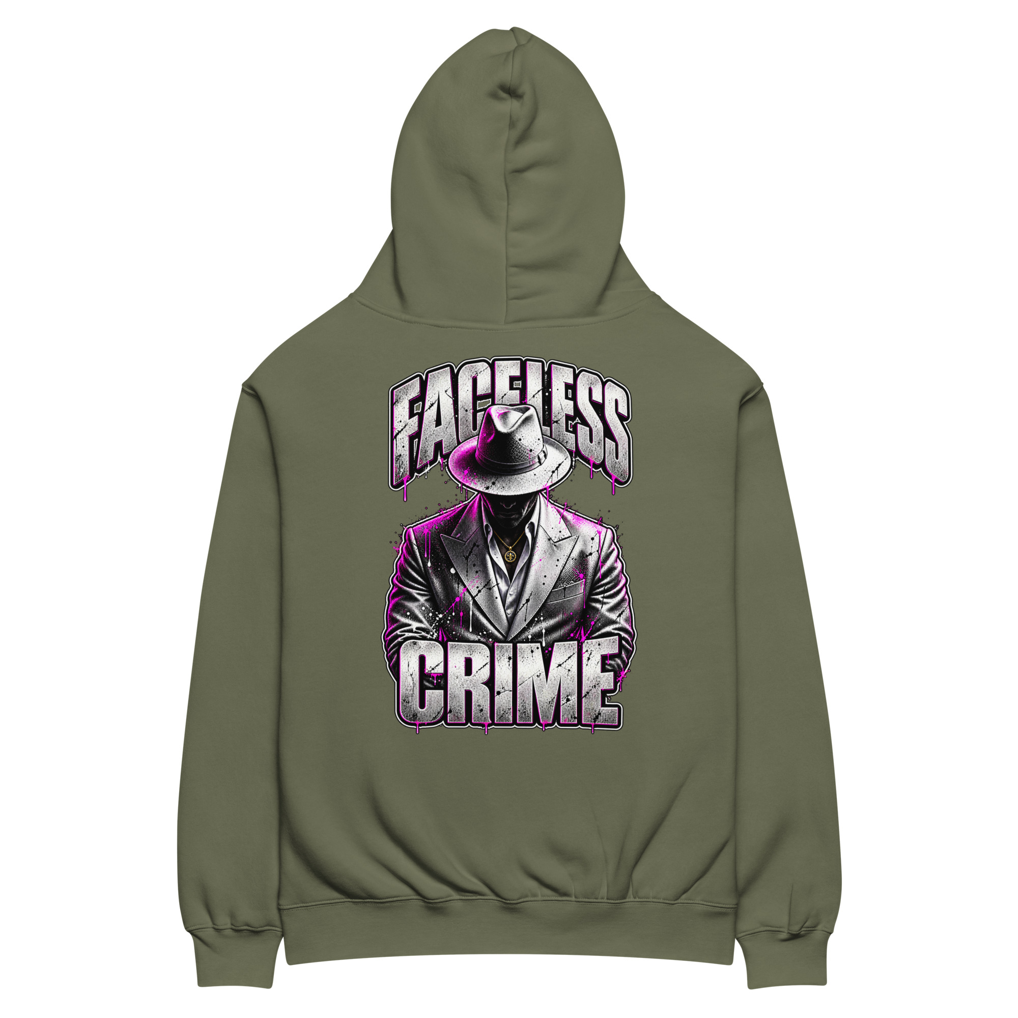 "FACELESS CRIME LOGO" (PURPLE) Unisex oversized hoodie - Image 12