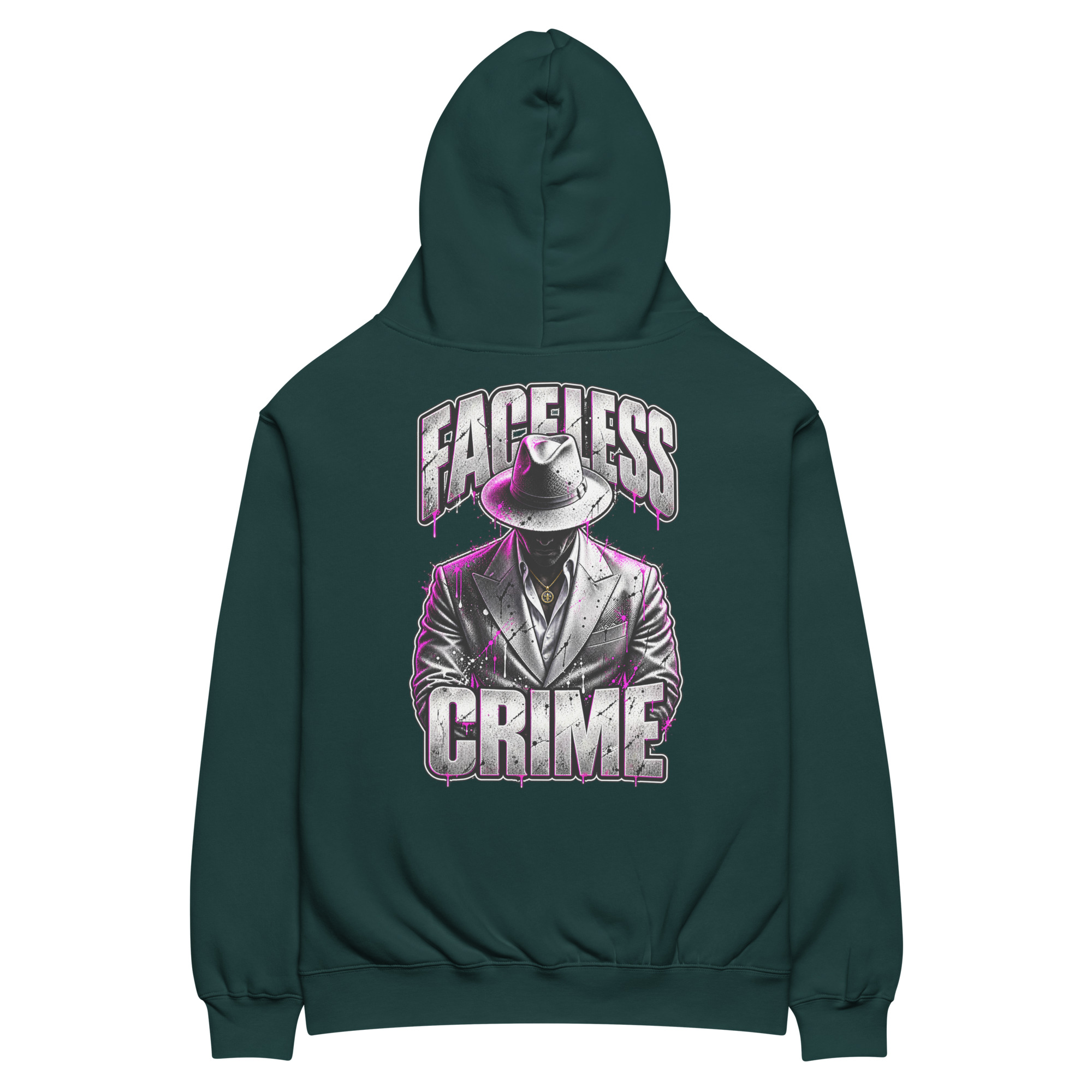 "FACELESS CRIME LOGO" (PURPLE) Unisex oversized hoodie - Image 4