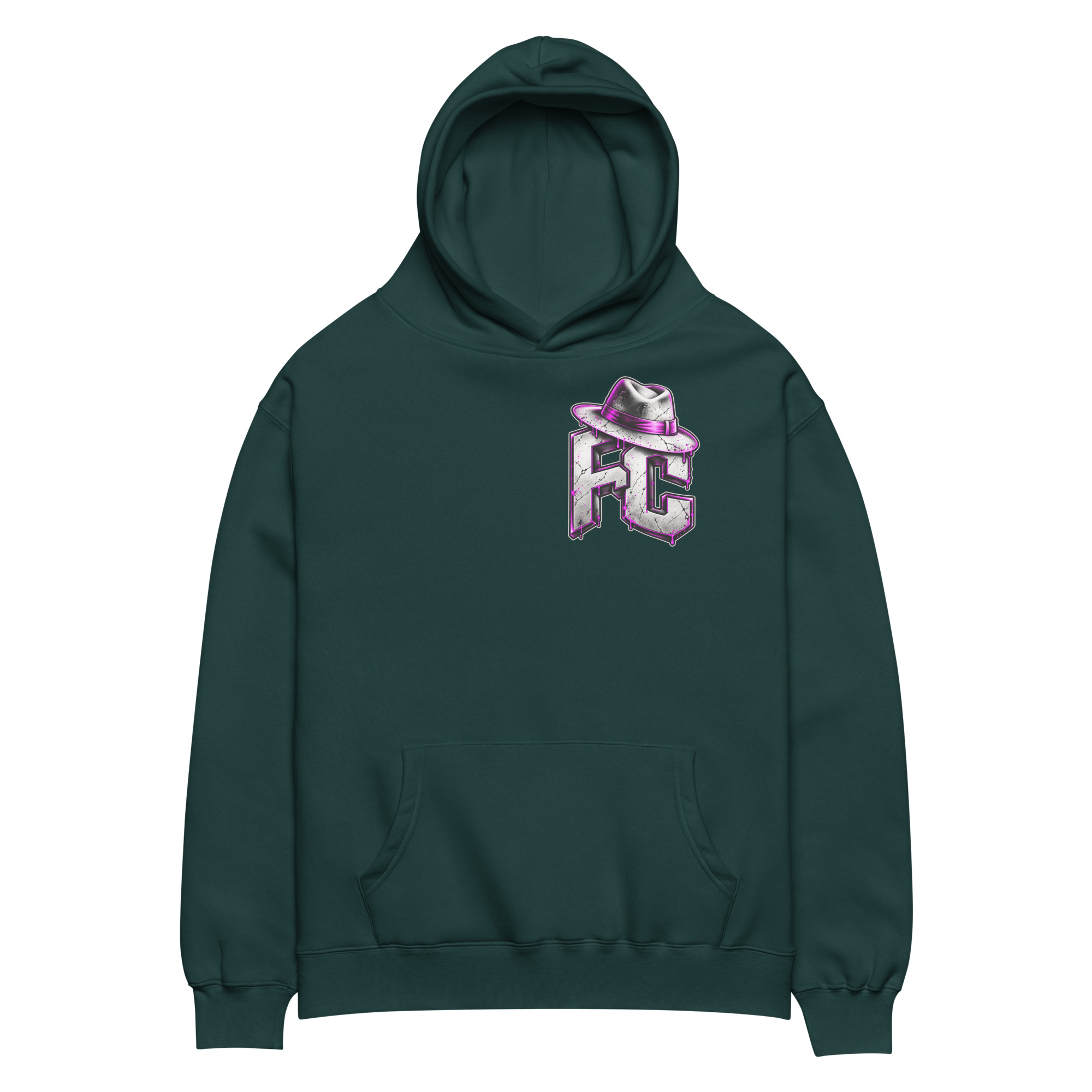 "FACELESS CRIME LOGO" (PURPLE) Unisex oversized hoodie - Image 3