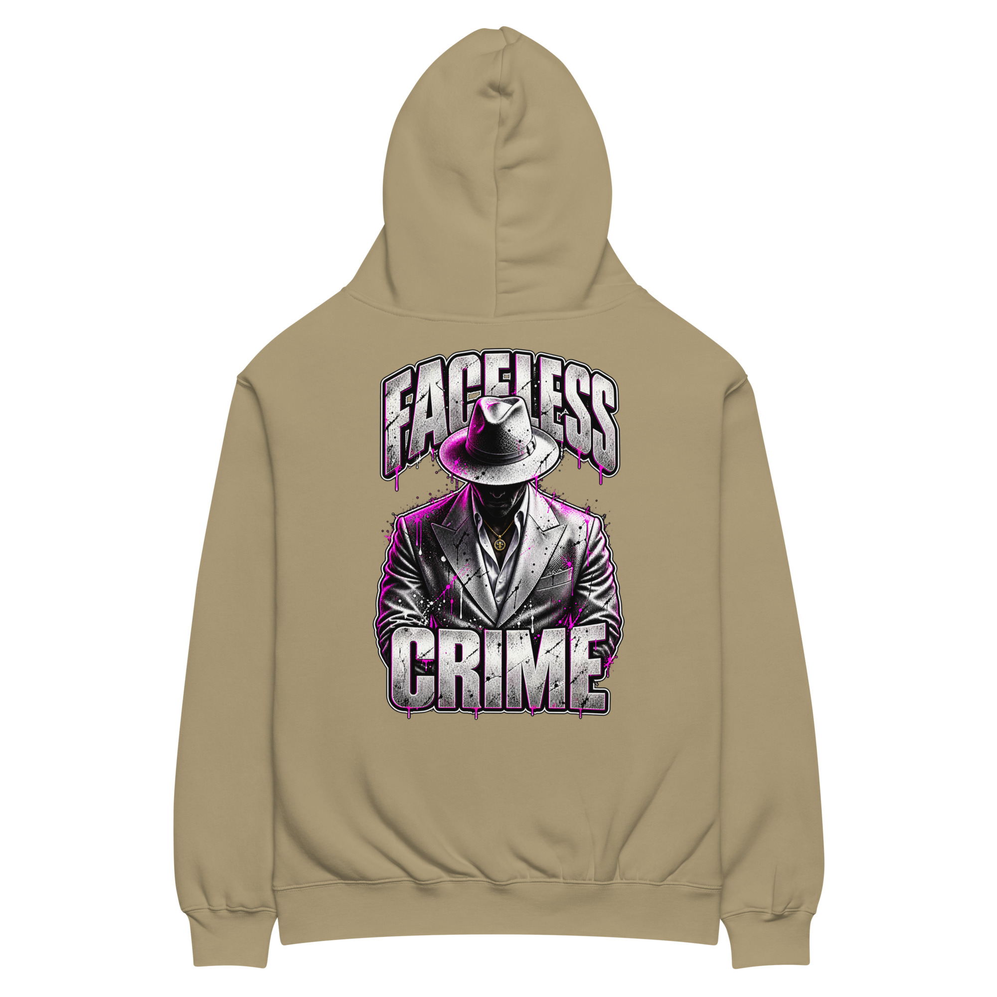 "FACELESS CRIME LOGO" (PURPLE) Unisex oversized hoodie - Image 14