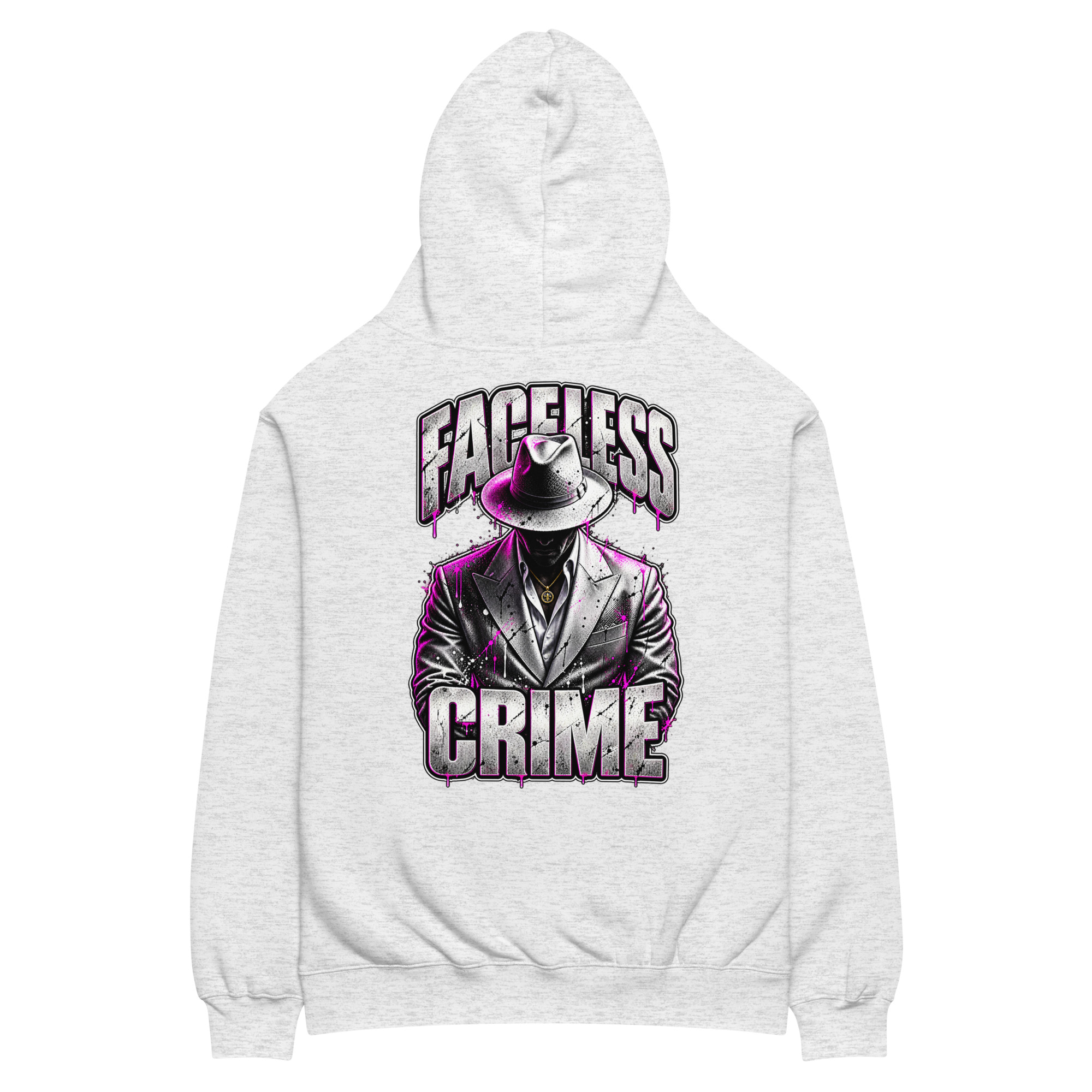 "FACELESS CRIME LOGO" (PURPLE) Unisex oversized hoodie - Image 20