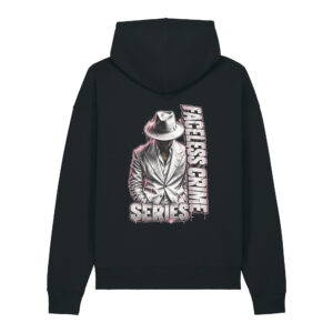"FACELESS CRIME WHT+ PINK" Unisex relaxed mid-weight hooded sweatshirt