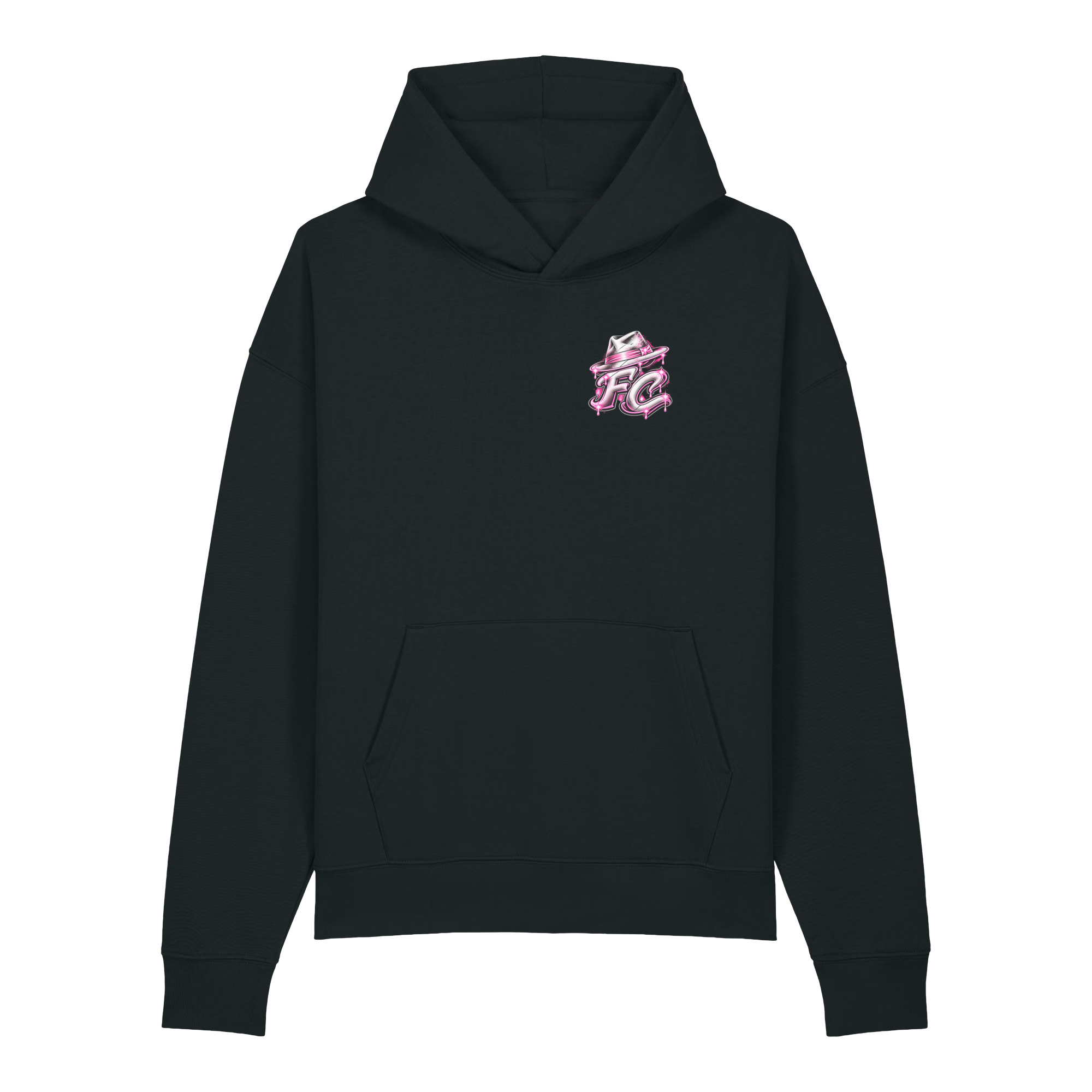 "FACELESS CRIME WHT+ PINK" Unisex relaxed mid-weight hooded sweatshirt - Image 10