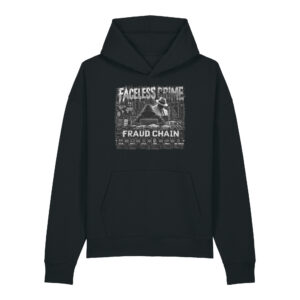 "FRAUD CHAIN BLK +WHT" Unisex relaxed mid-weight hooded sweatshirt