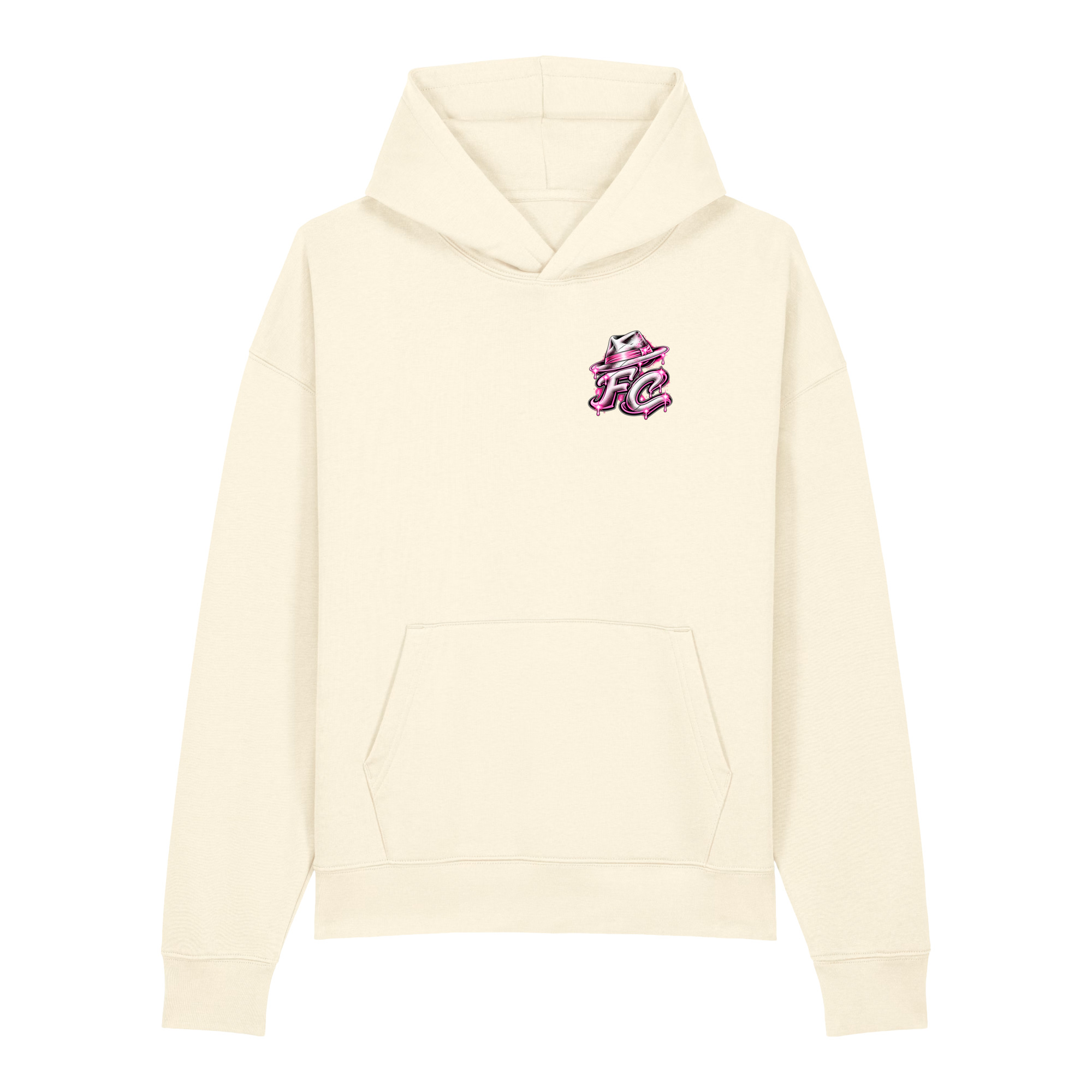 "FACELESS CRIME WHT+ PINK" Unisex relaxed mid-weight hooded sweatshirt - Image 21