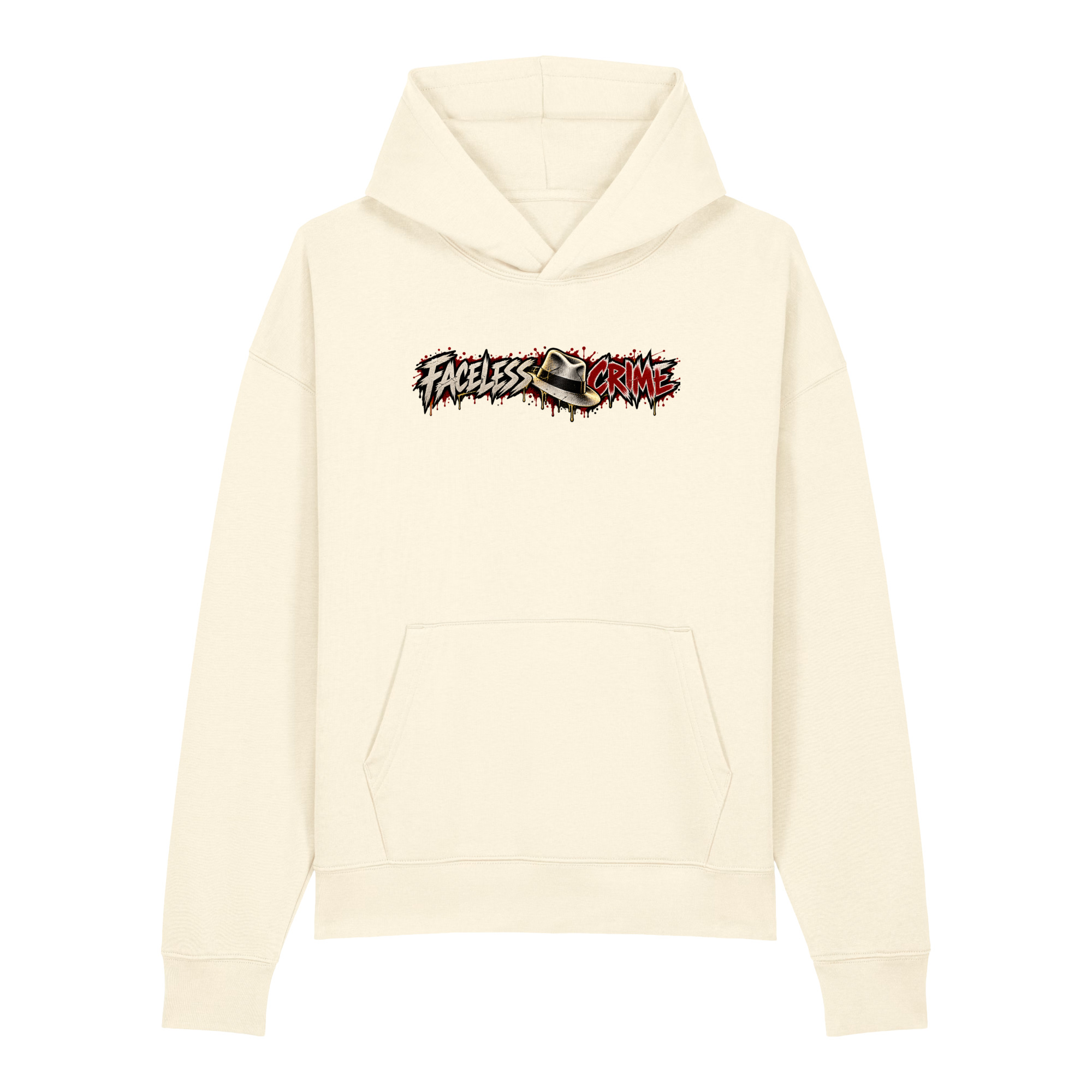 "FACELESS CRIME ( MAROON+GREY)" Unisex relaxed mid-weight hooded sweatshirt - Image 16