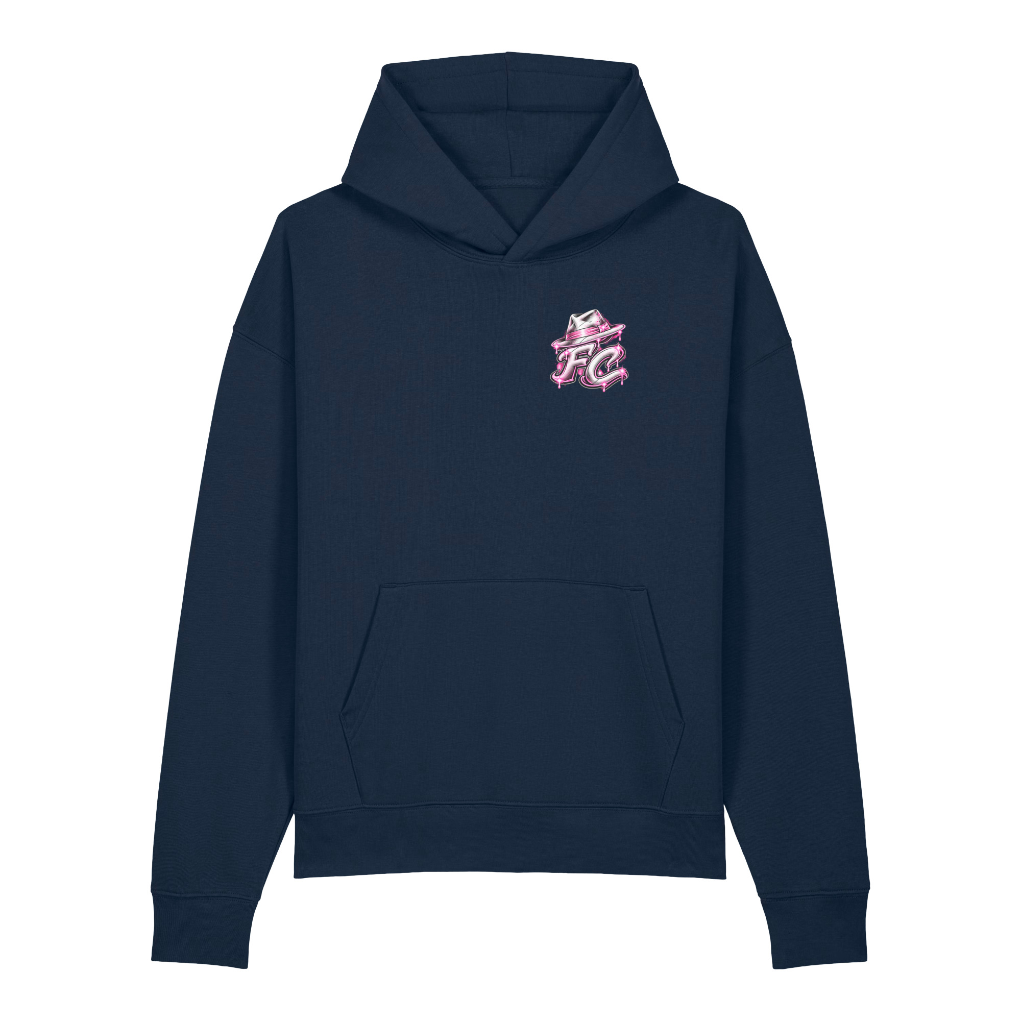 "FACELESS CRIME WHT+ PINK" Unisex relaxed mid-weight hooded sweatshirt - Image 12