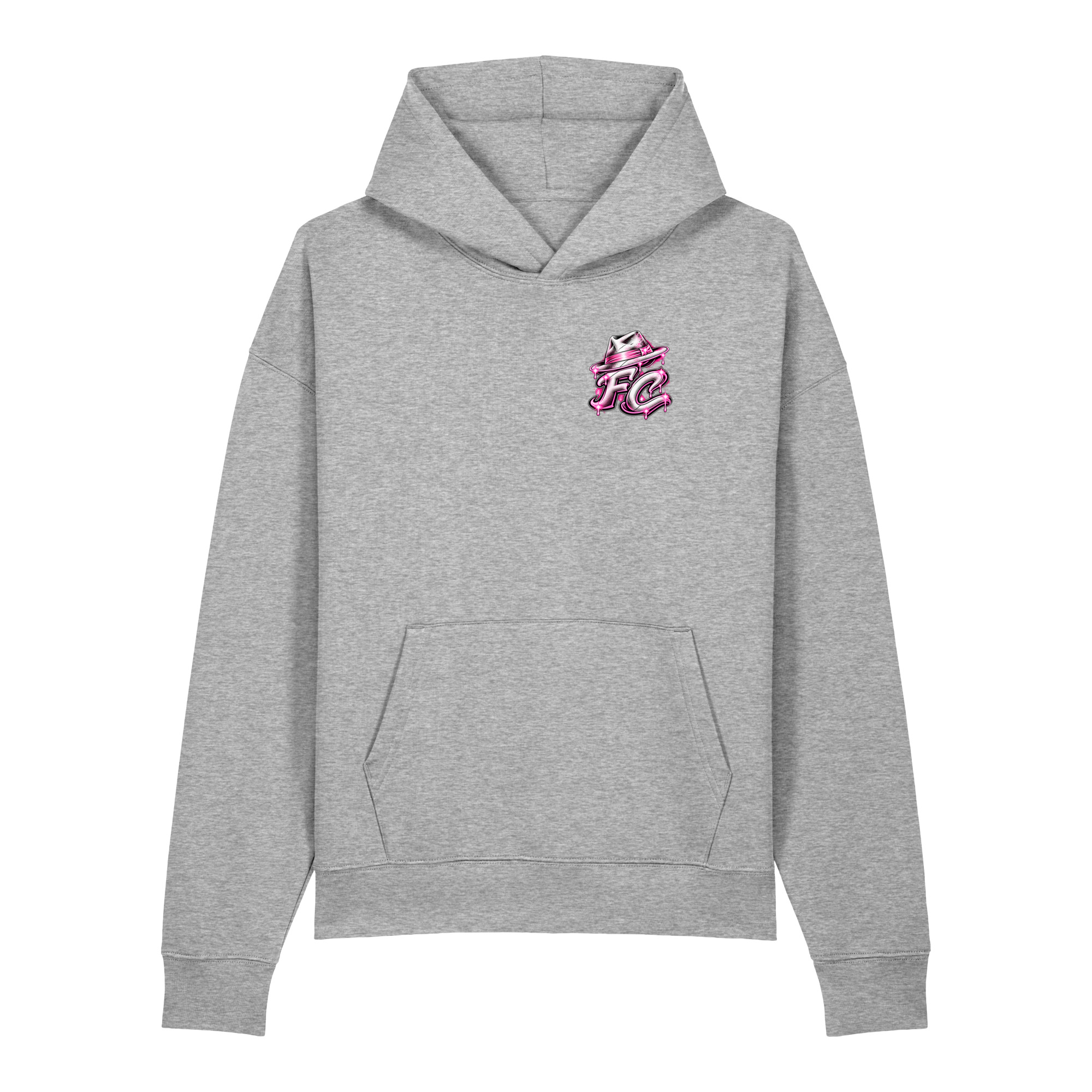 "FACELESS CRIME WHT+ PINK" Unisex relaxed mid-weight hooded sweatshirt - Image 19