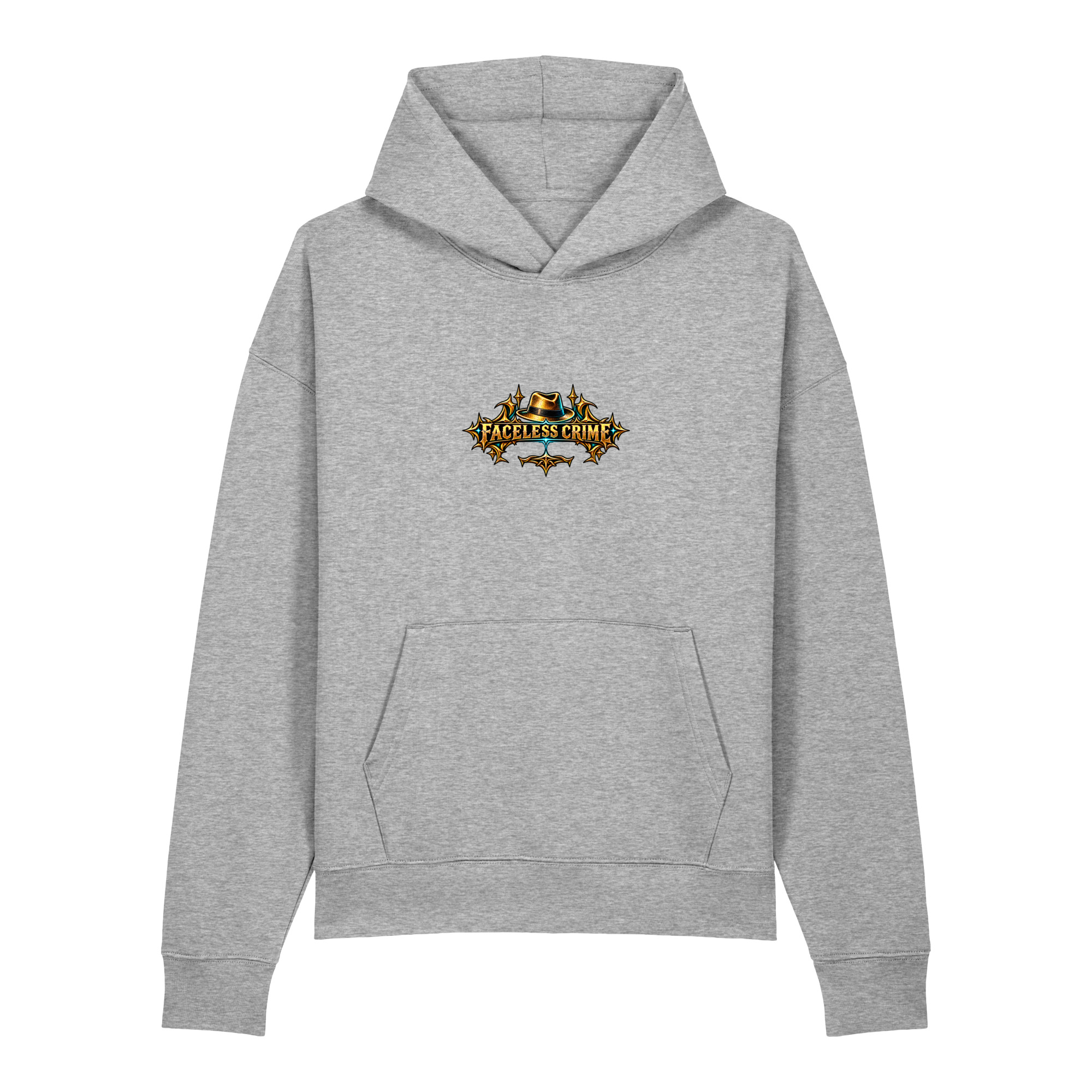 "FACELESS CRIME (MAROON+GREY )" Unisex relaxed mid-weight hooded sweatshirt - Image 5
