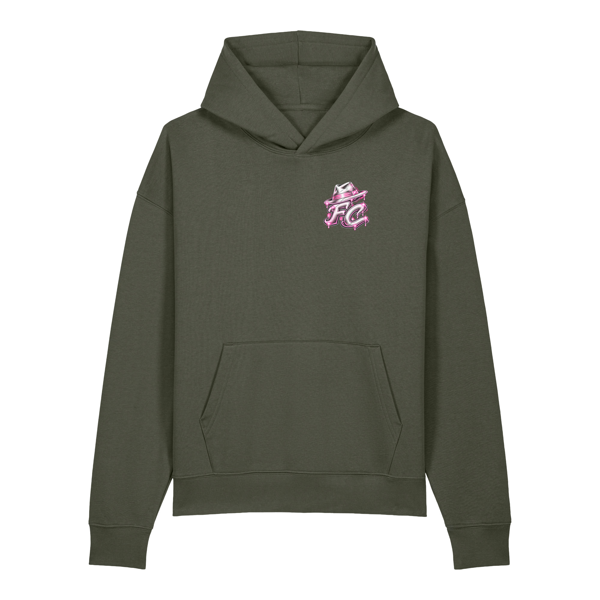 "FACELESS CRIME WHT+ PINK" Unisex relaxed mid-weight hooded sweatshirt - Image 14