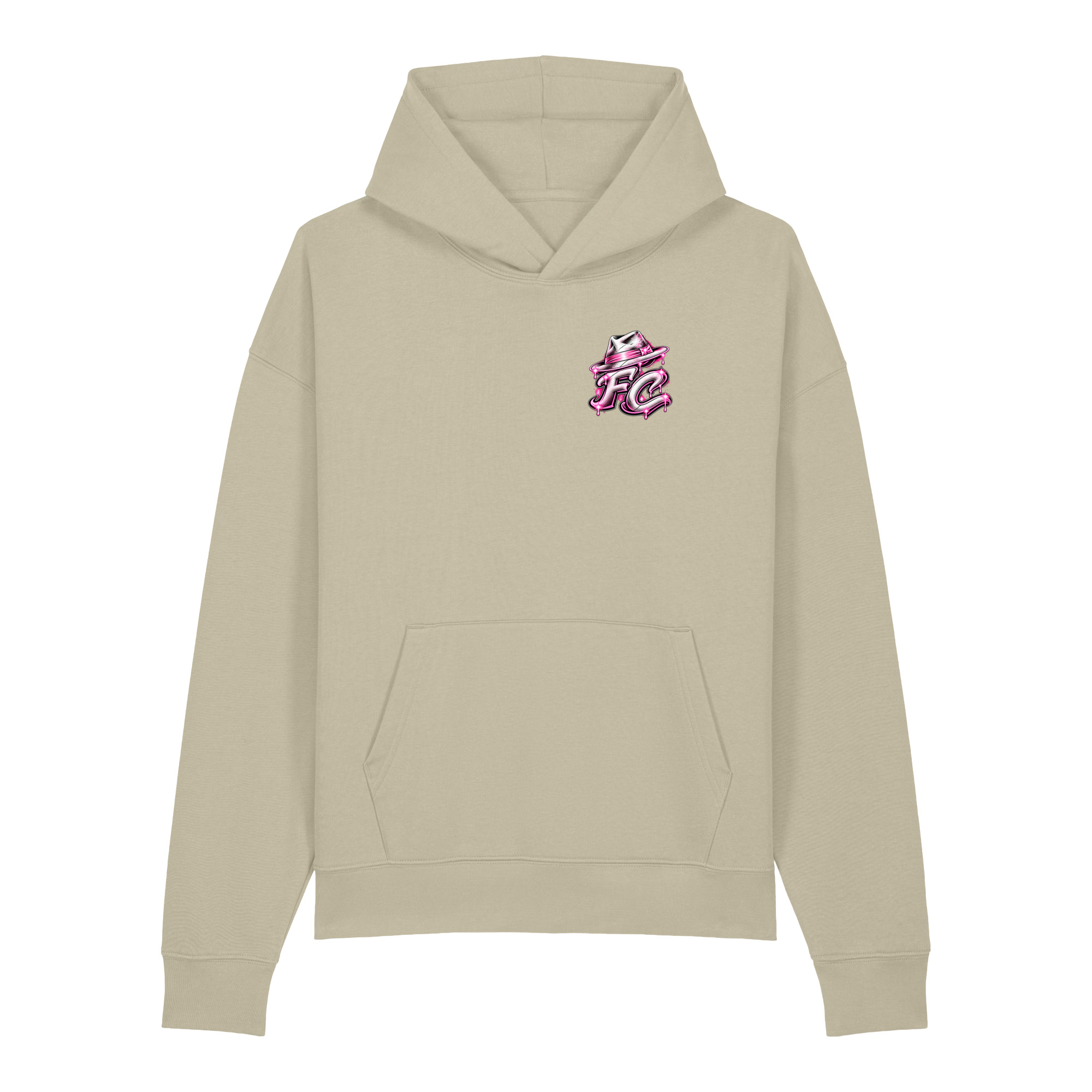 "FACELESS CRIME WHT+ PINK" Unisex relaxed mid-weight hooded sweatshirt - Image 8