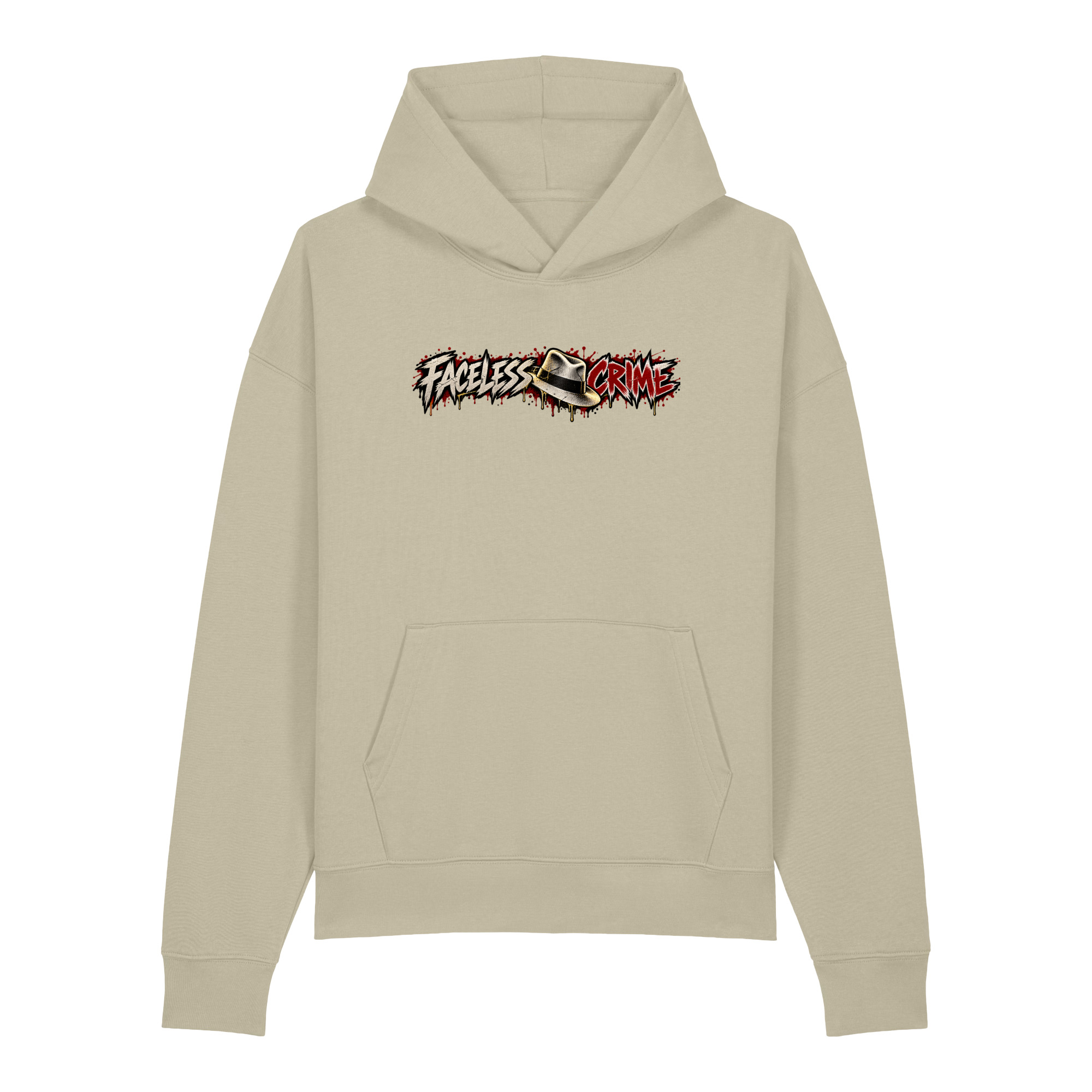 "FACELESS CRIME ( MAROON+GREY)" Unisex relaxed mid-weight hooded sweatshirt - Image 18